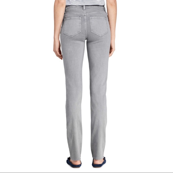 Lands’ End | Grey Petite Mid Rise Straight Leg Jean - Picture 2 of 8
